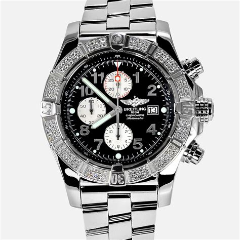 breitling super avenger blacksteel 48mm|breitling avenger diamond bezel.